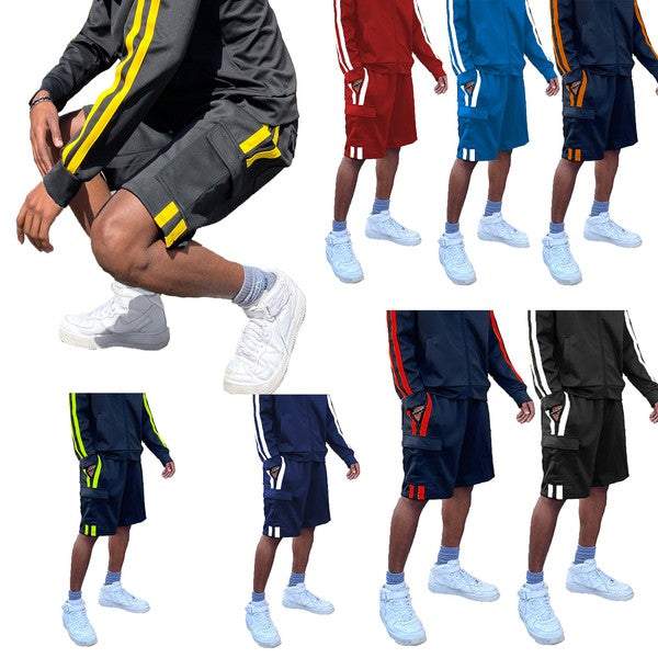 WEIV Two Stripe Cargo Pouch Shorts - Apparel | MENLL